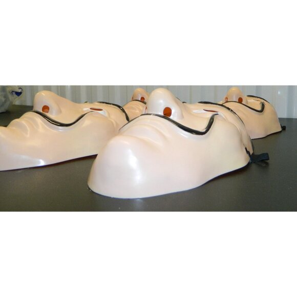 Salvador Dali Style Plastic Face Masks Costume Cosplay Money Heist Set Of 4 - Picture 3 of 10